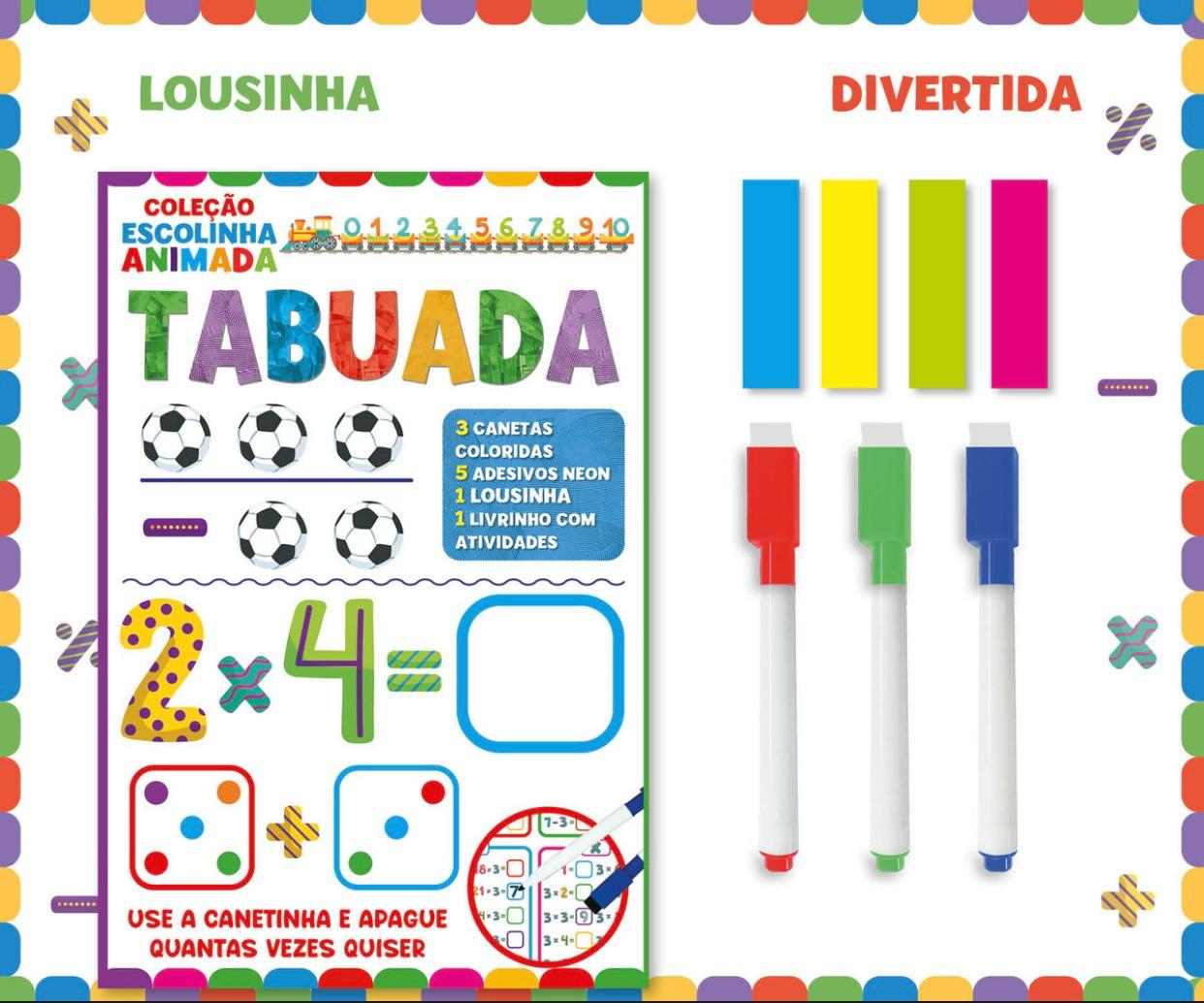 LIVRO ESCOLINHA ANIMADA TABUADA